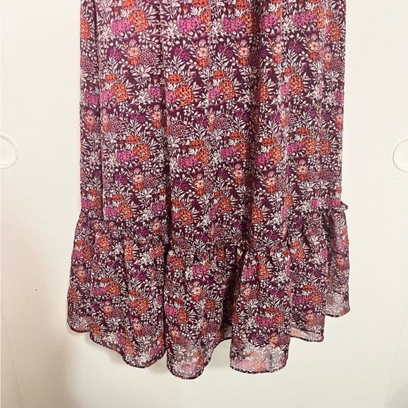 Misa Los Angeles Maribel Off the Shoulder Chiffon Pom Pom Floral Midi Dress XS - Picture 6 of 11